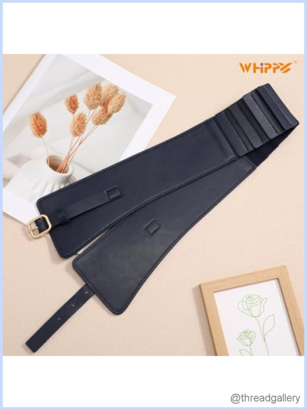 Wide Elastic Waist Belt Leather Stretch Belt for Dresses - Picture 4 of 5